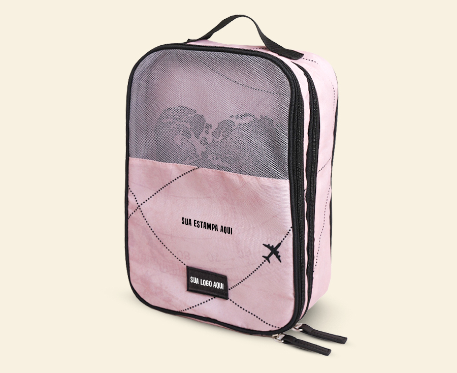 Porta tênis personalizado estampado rosa com tela