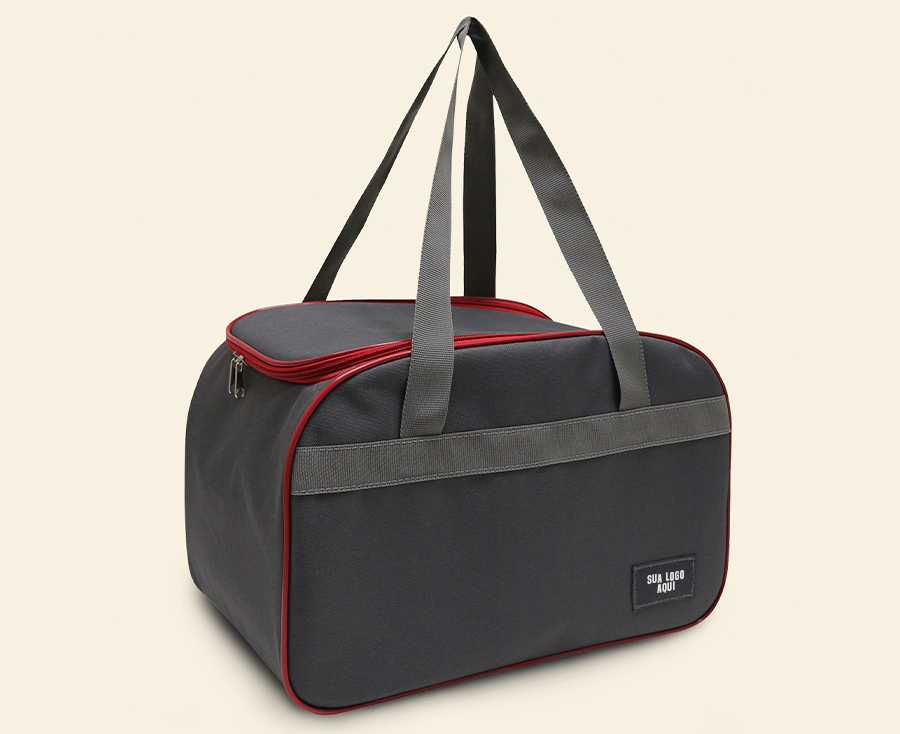 Bolsa promocional cinza com alça longa