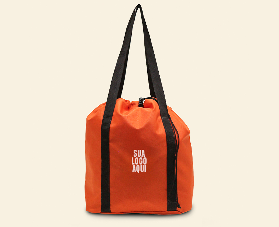 Sacola saco personalizada em tecido com alça longa