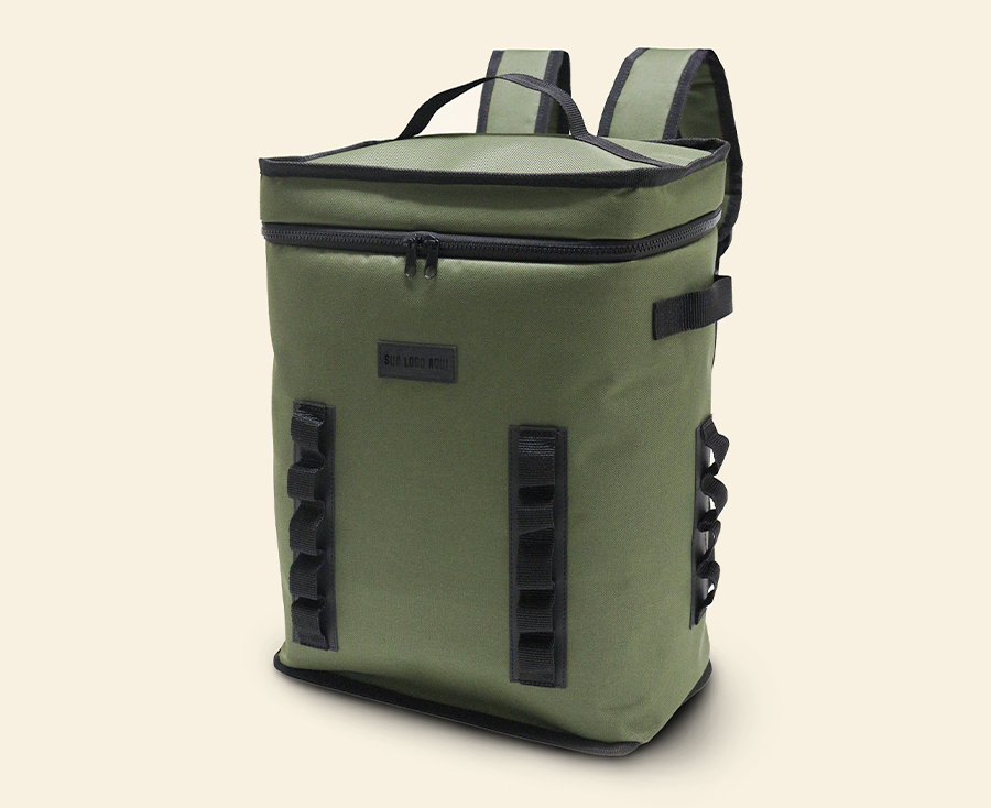 Mochila térmica verde militar com alças reforçadas