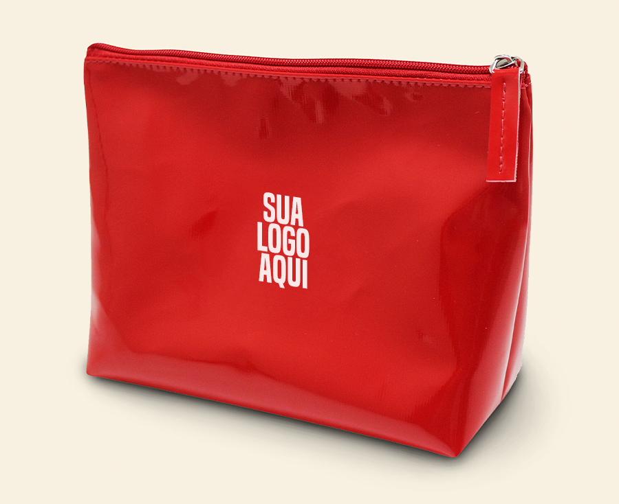 Necessaire vermelha com fecho em zíper