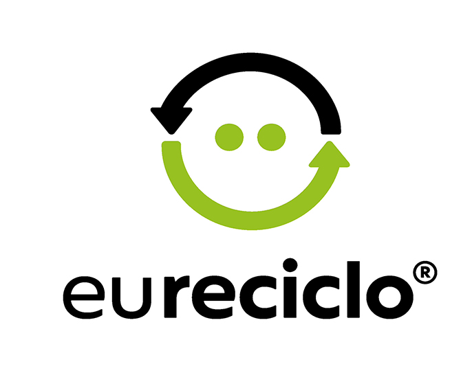 Logotipo EuReciclo com setas circulares representando reciclagem e sustentabilidade.