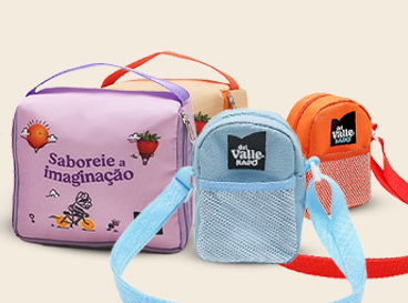 Lancheiras e shoulder bags infantis Del Valle Kapo em cores variadas.
