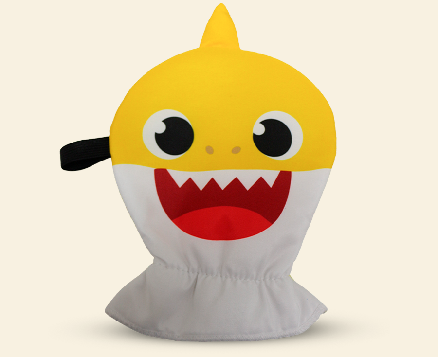 Fantoche infantil de banho em formato de tubarão, tipo luva, ideal para tornar o banho mais divertido