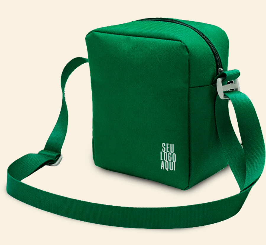 Shoulder bag personalizada verde com alça ajustável