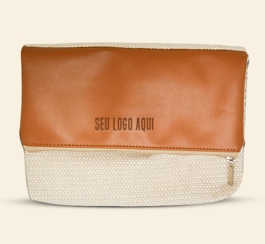 Nécessaire bicolor com bolso