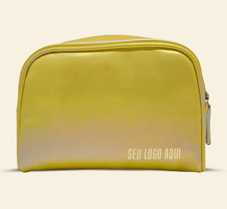 Nécessaire metalizada dourada