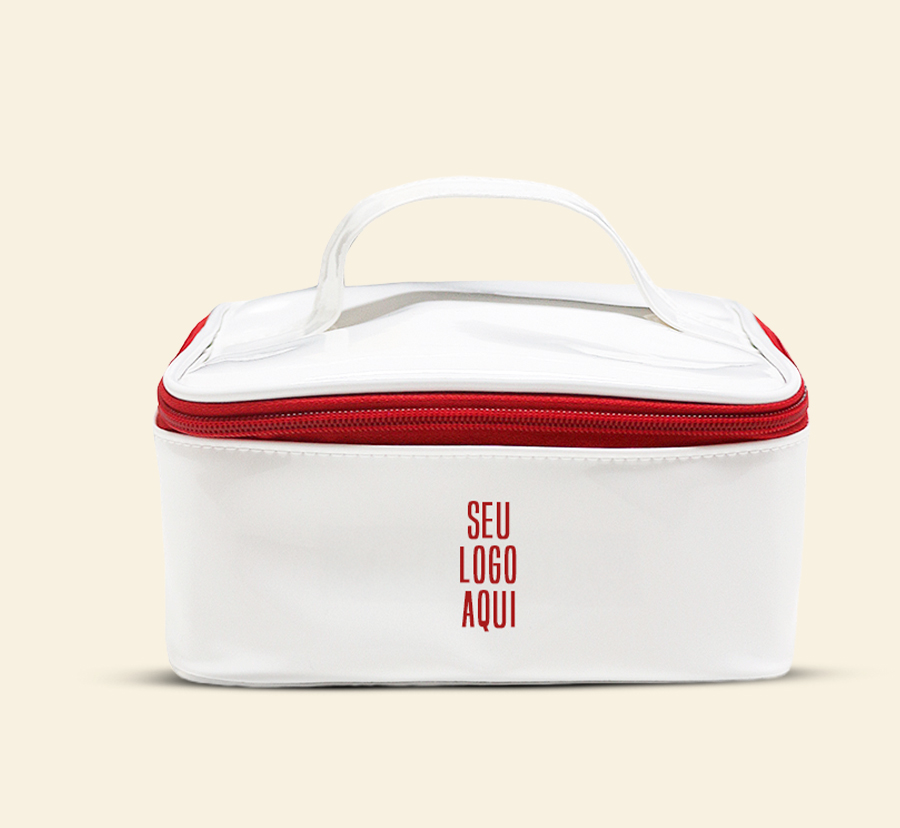 Nécessaire branca com alça