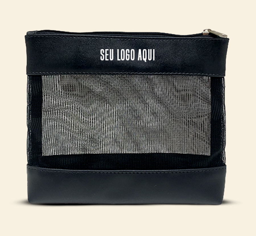 Nécessaire preta com tela