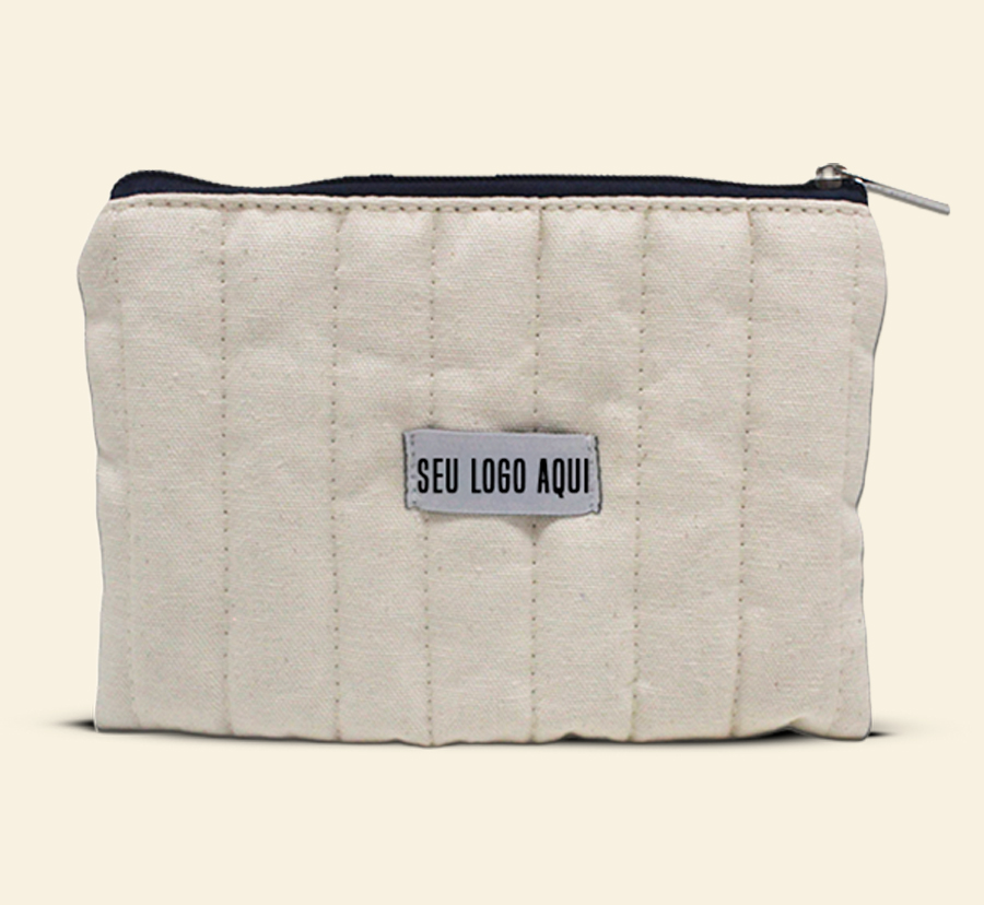 Nécessaire bege matelassada