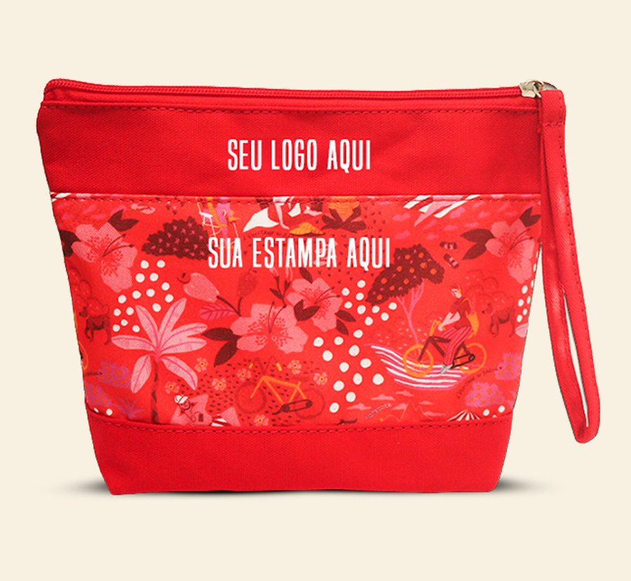 Nécessaire vermelha estampada