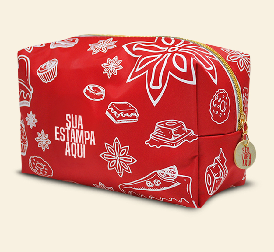 Nécessaire vermelha com estampa